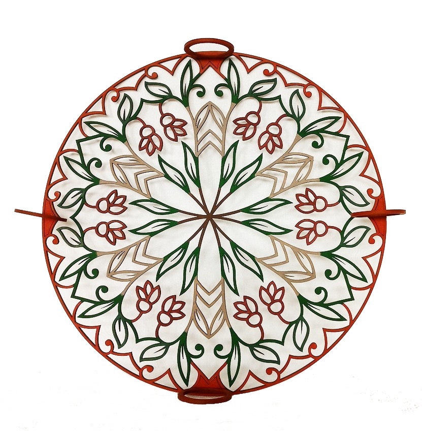 Mandala Decorativa C/ 4 Velas De Led - Em Mdf Pintado
