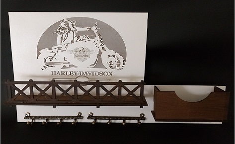 Porta Chaves e Cartas - Harley Em MDF Pintado