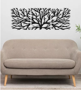 Quadro Abstrato Trio Árvore Galhos