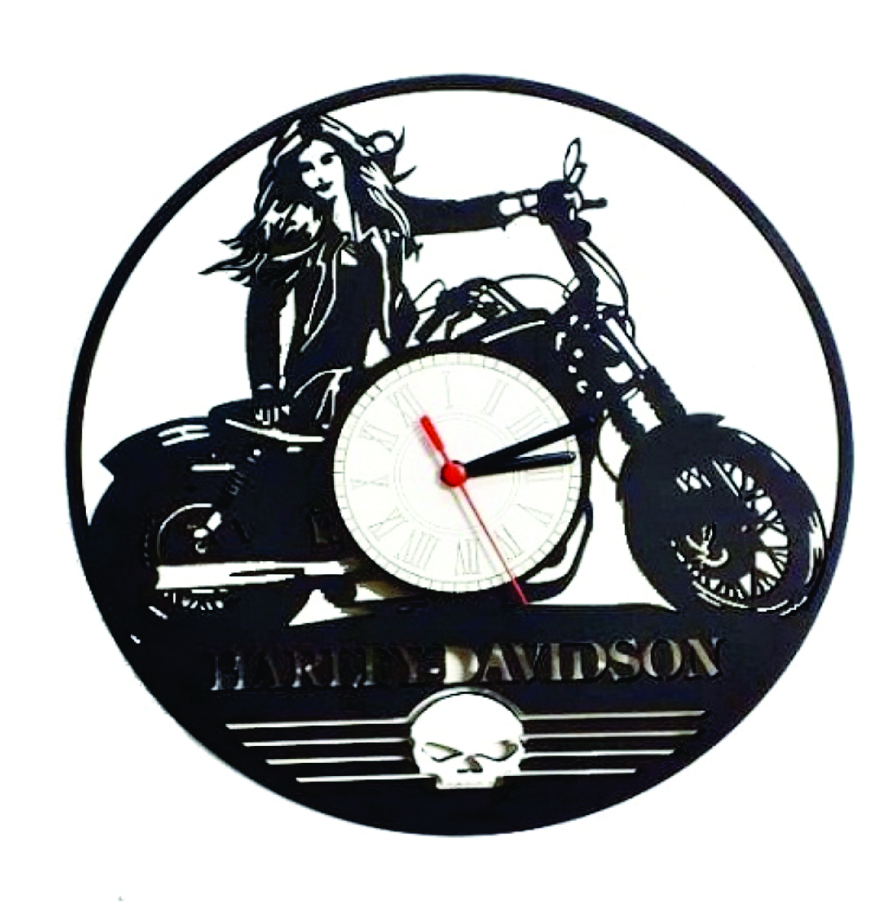 Relógio De Parede Moto Harley Em Mdf