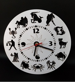 Relógio de Parede Zodíaco em Mdf Branco