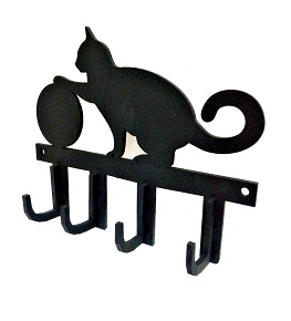 Porta Chaves / Cabideiro Gato Pintado em MDF