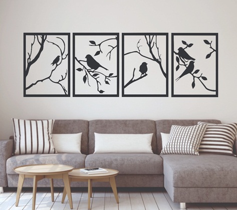 Quadros Decorativo Em Mdf Pássaros