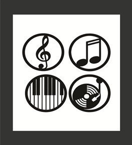 arte de parede nota musicais 