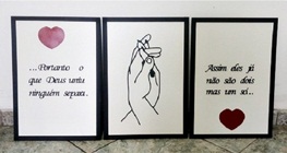 Trio Quadros O Que Deus Uniu Ningúem Separa