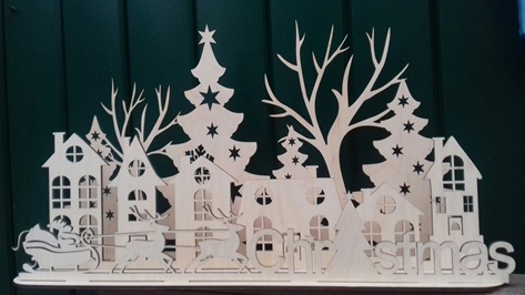 Enfeite de Mesa em Mdf Papai Noel 