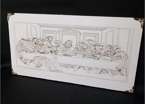 Quadro de Parede Santa Ceia em MDF Branco