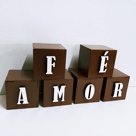 Cubo Letras Em Mdf