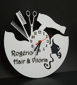 Relógio Personalizado Salão em MDF Branco