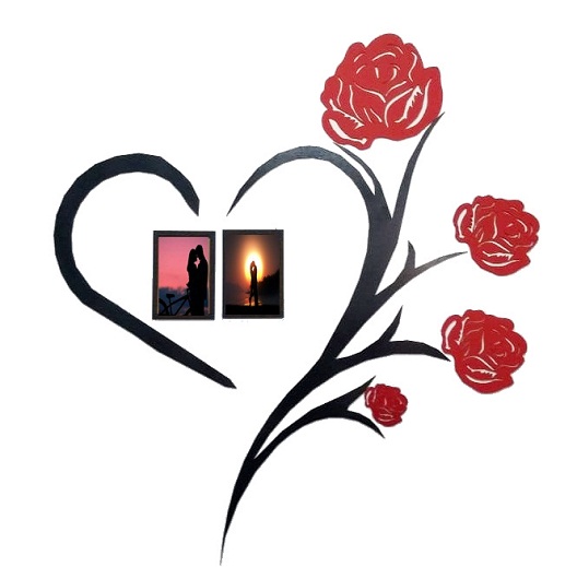 Porta Fotos De Parede Coração Em Mdf Pintado - Desmontado