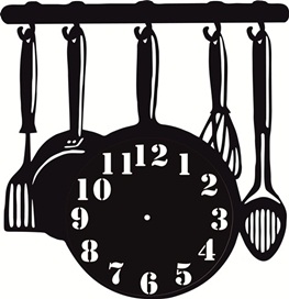 Relógio de parede utensílios