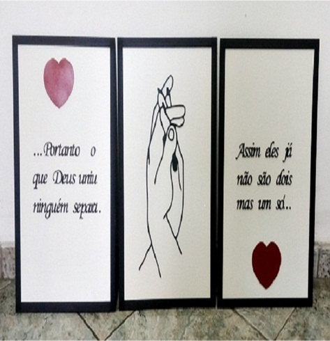 Trio Quadros O Que Deus Uniu Ningúem Separa