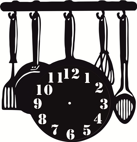 Relógio de parede utensílios