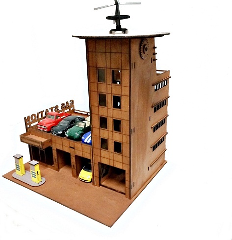 Garagem Hotwheels Com Elevador E Heliponto - MDF