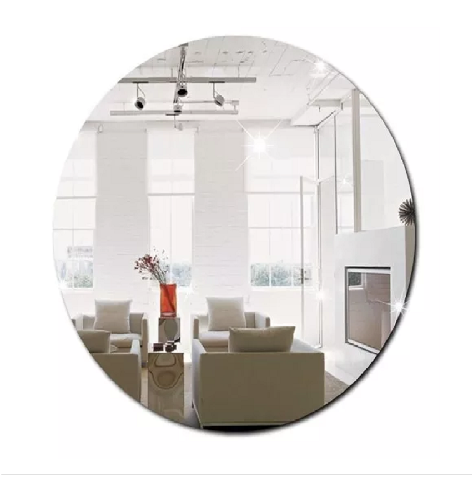 Espelho Decorativo Em Acrílico Redondo 52cm Sala Quarto