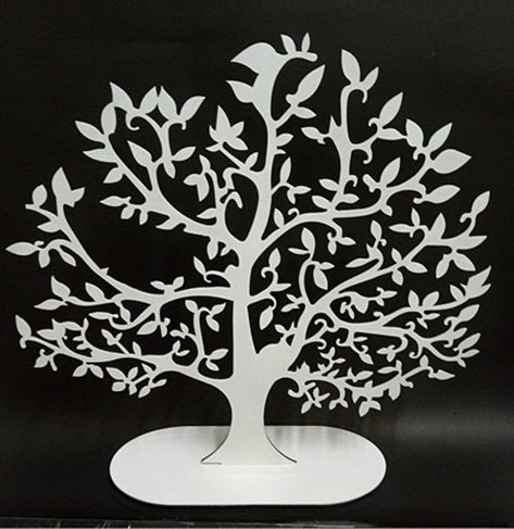 Enfeite de Mesa Árvore Da Vida Em Mdf Branco