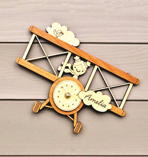 RELÓGIO DE Parede infantil avião 