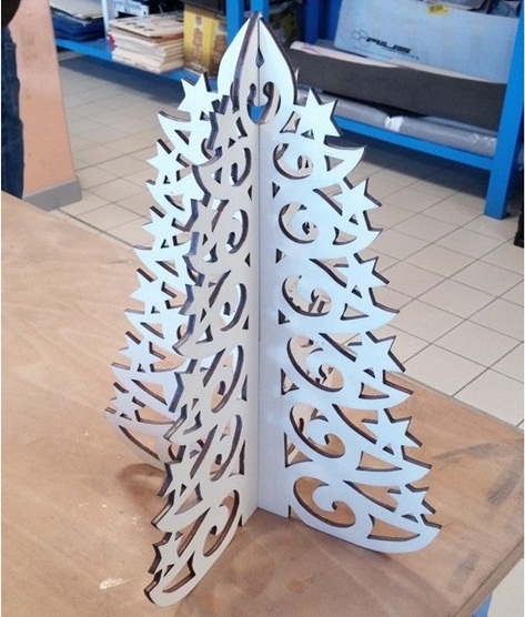 Árvore de Natal em MDF Branco