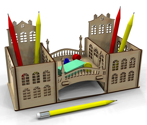 Porta Lápis Duplo Em Mdf