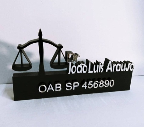 Enfeite De Mesa Placa Profissão Em Mdf + Acrílico