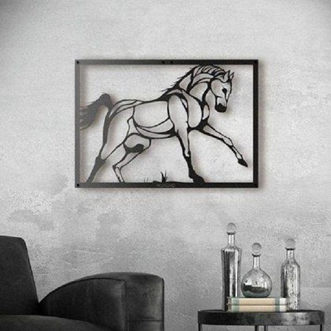Quadro De Parede Em Mdf Cavalo 50x30