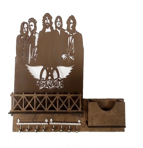 Porta Chaves E Cartas C/ Ganchos De Metal