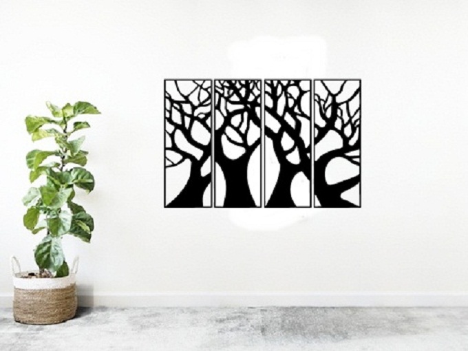 Quadro Árvore  Quarteto Em Mdf