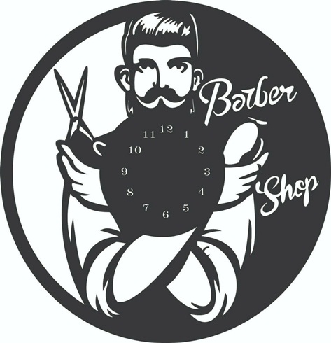 Relógio Para Barbearia Em Mdf 