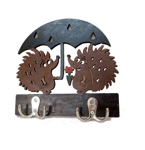 Porta Chaves Porco Espinho C/ Ganhos De Metal