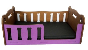 Cama Roxa, Sofá Para Pet, Cachorro - Em Mdf Pintado